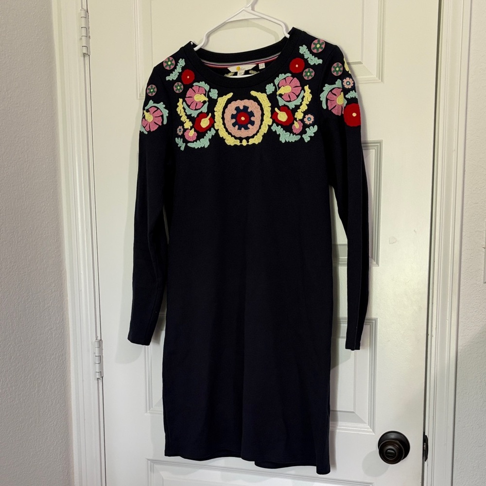 Boden 100% cotton embroidered dress size US 6R